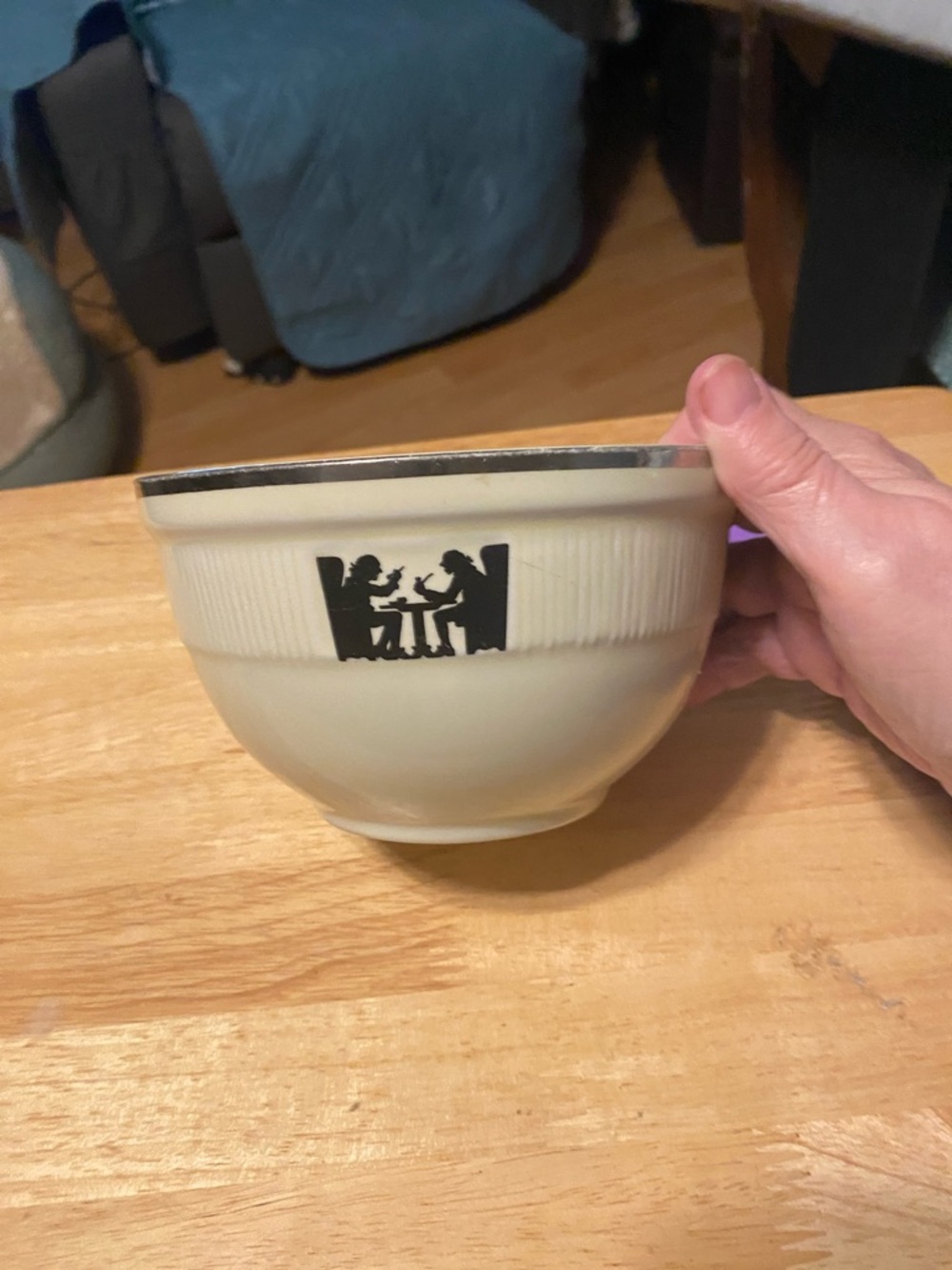 Hall Pottery 1930’s small bowl part of a set of 3 nesting bowls.